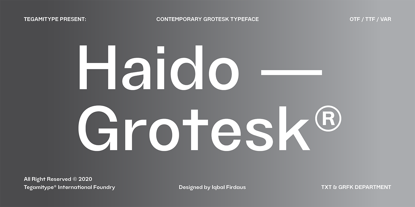 Пример шрифта TG Haido Grotesk
